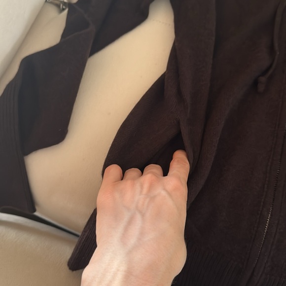 NWT J.CREW Brown Cashmere Full-Zip Sweater-Hoodie Size M - Picture 6 of 7